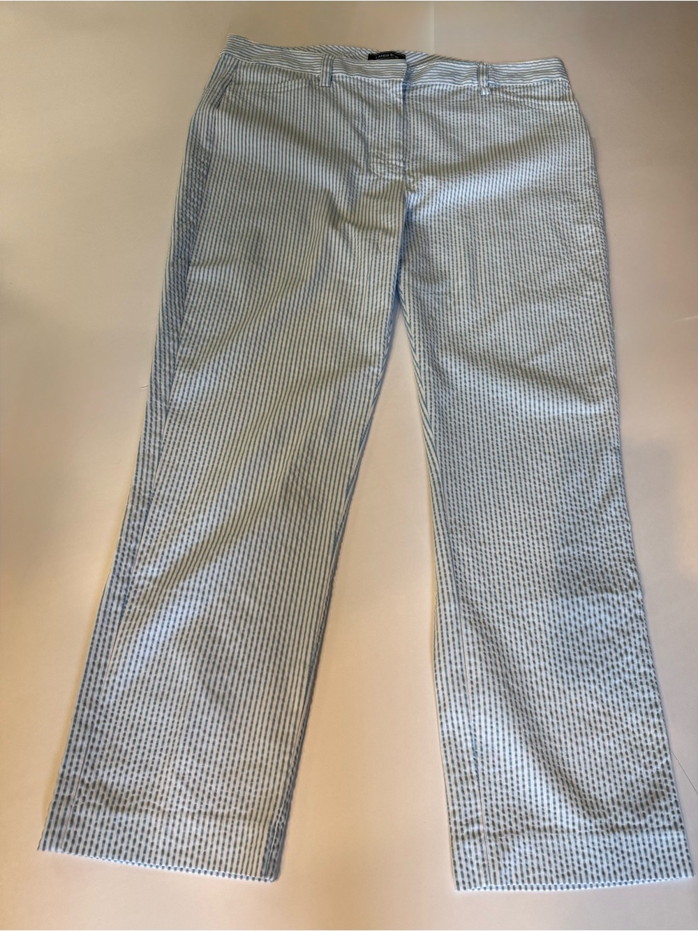 Seersucker Lands End Blue and White Women’s Chinos 16T